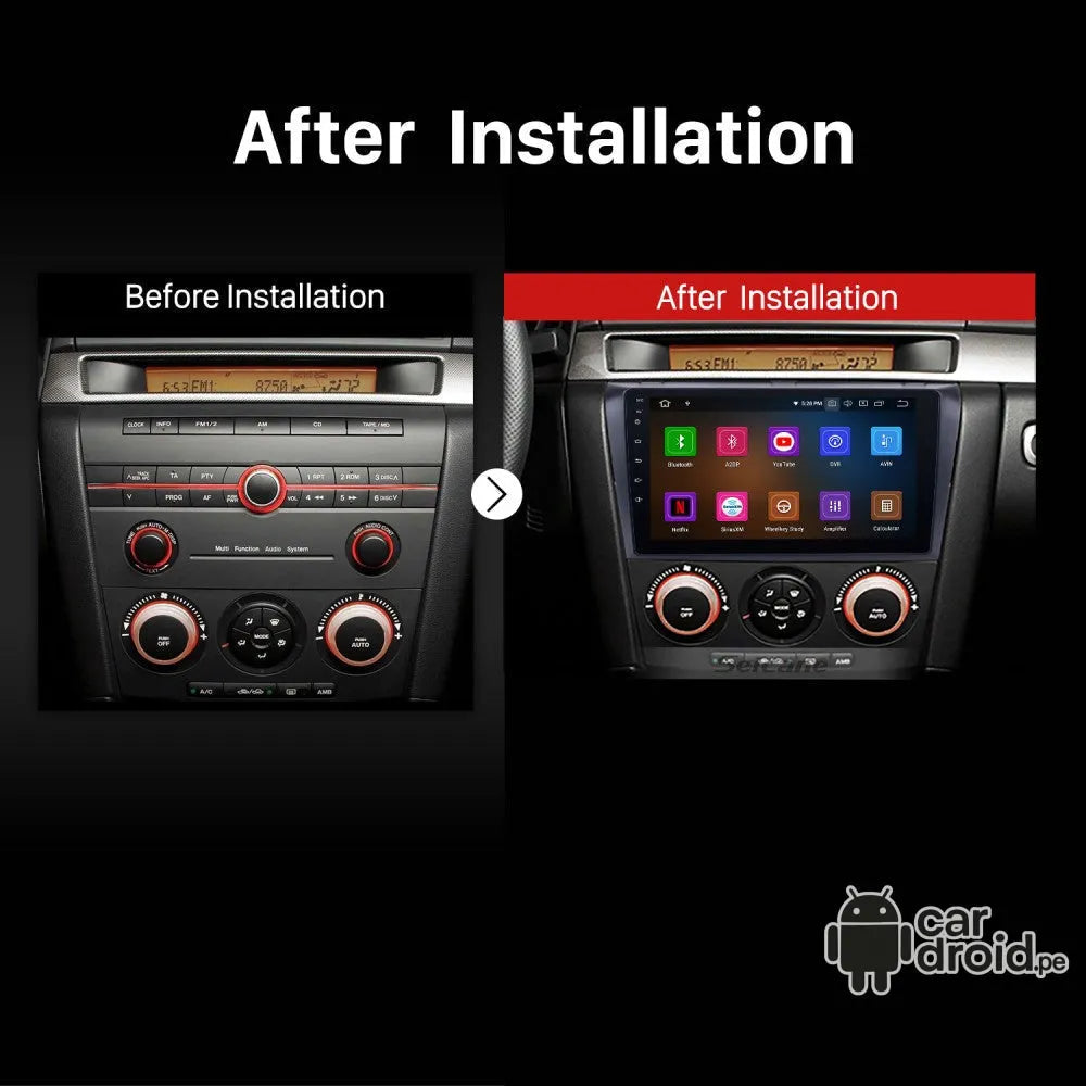 Radio Android Mazda 3 2009 - 2013 Radio Android Homologada, pantalla táctil, modelo original, instalada