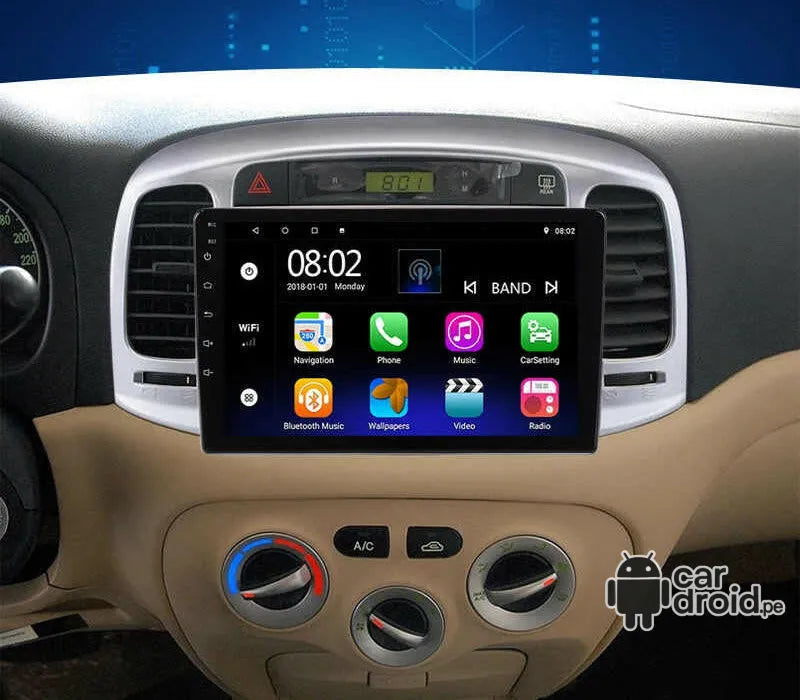 Radio Android Hyundai Accent 2008 - 2012 Radio Android, pantalla táctil, modelo original, instalada
