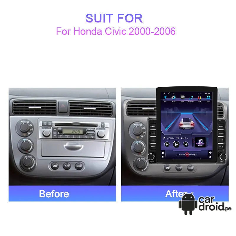Radio Android Honda Civic 2005 - 2008 Radio Android Vertical Homologada, pantalla táctil, modelo original, instalada