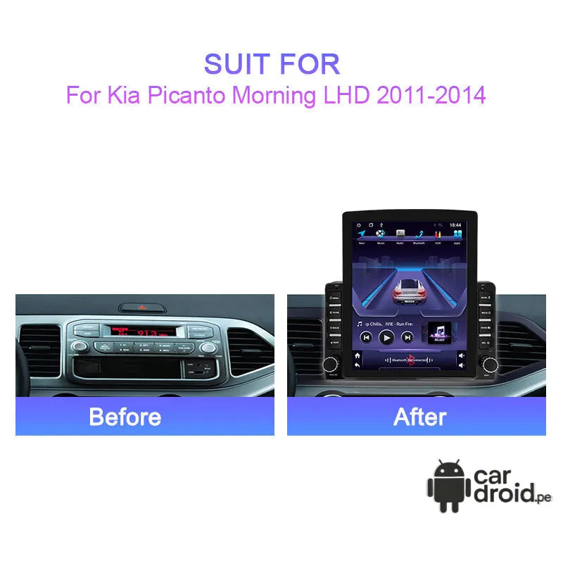 Radio Android Kia Picanto 2012 - 2016 Radio Android Vertical homologada, pantalla táctil, modelo original, instalada