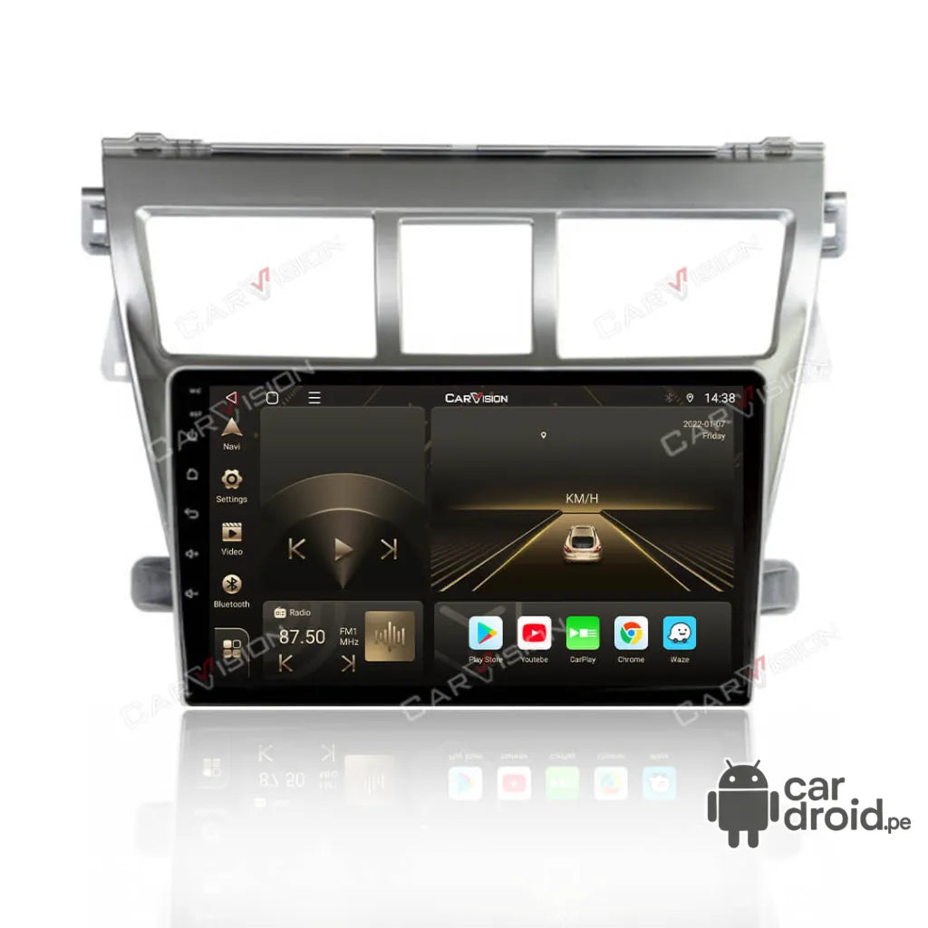 Radio Android Toyota Yaris 2007 - 2012 Radio Android Homologada, pantalla táctil, modelo original, instalada