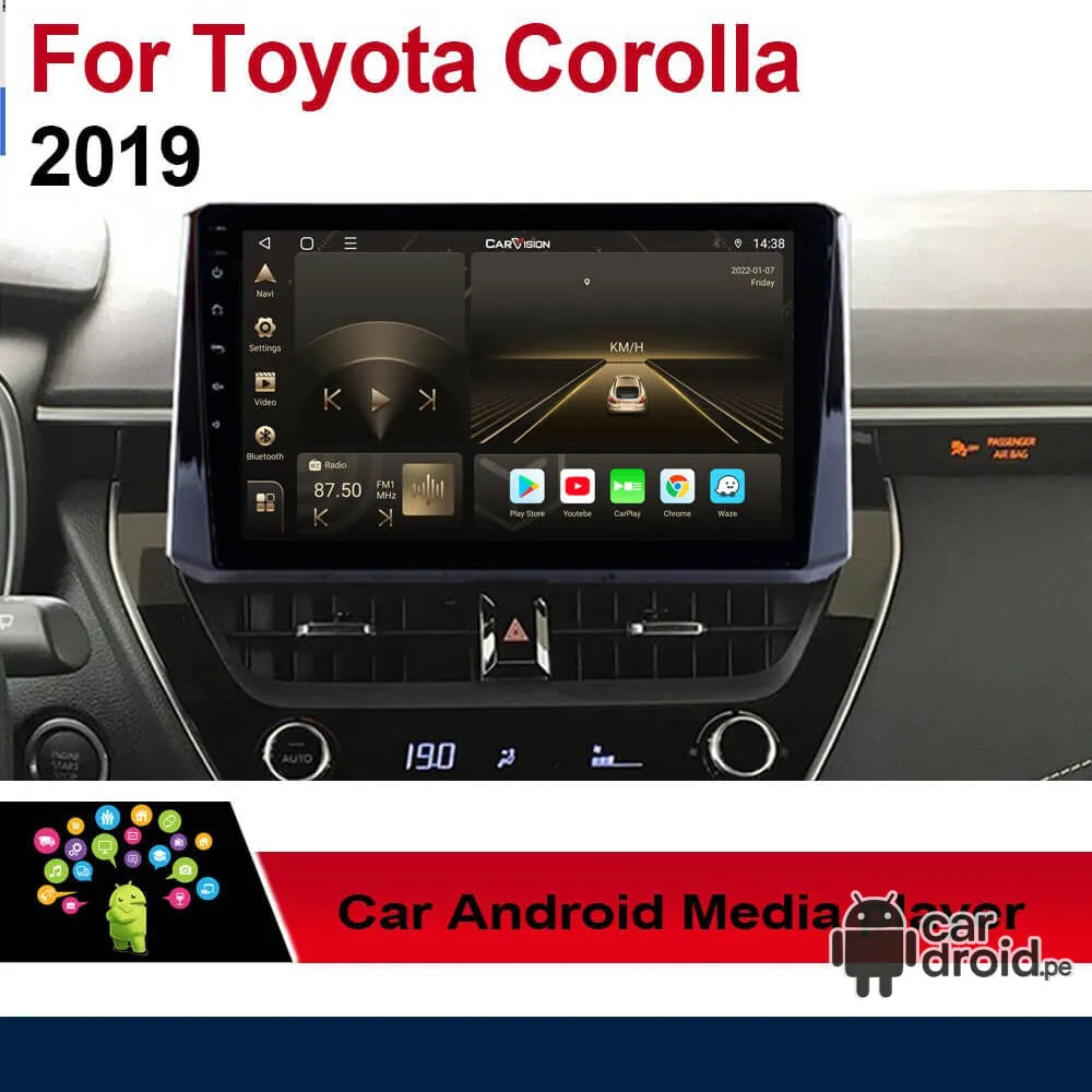 Radio Android Toyota Corolla 2019 - 2022 Radio Android Homologada, pantalla táctil, modelo original, instalada