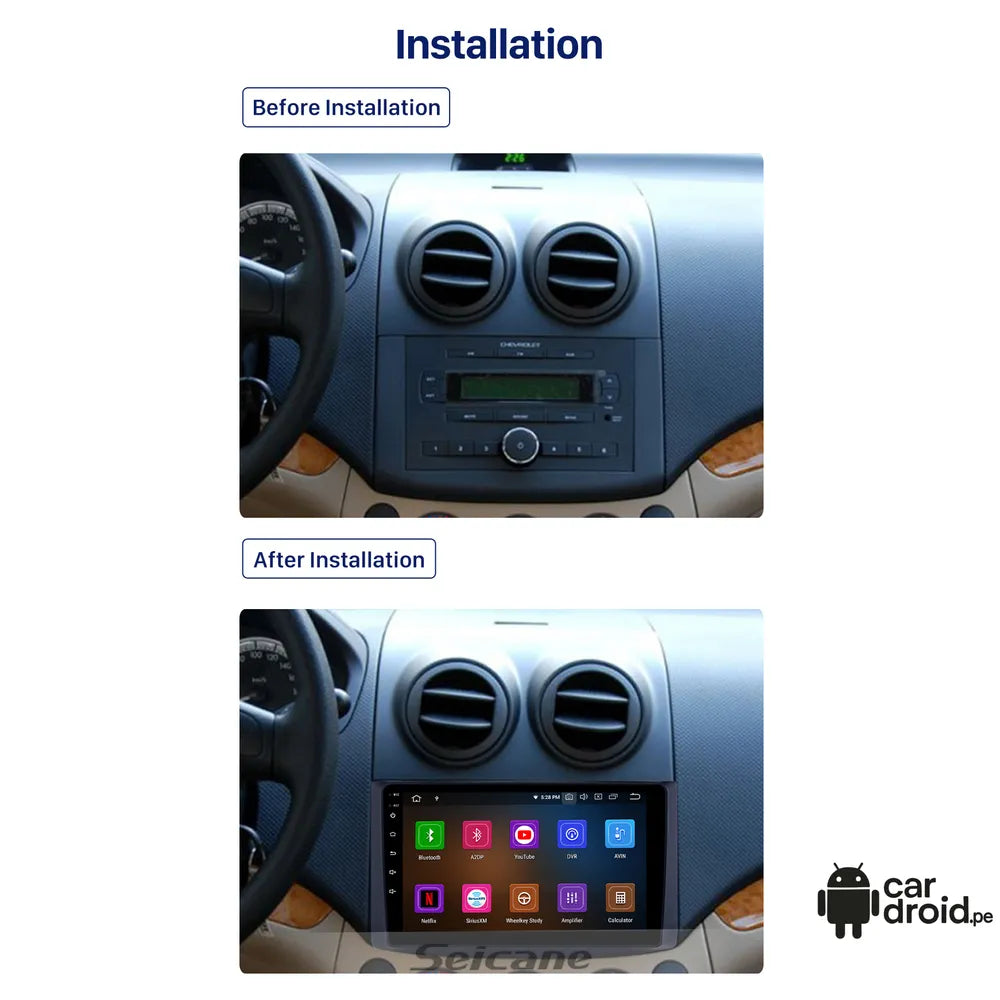 chevrolet aveo 2006-2010 - 6GB RAM - 128GB - Radio Android