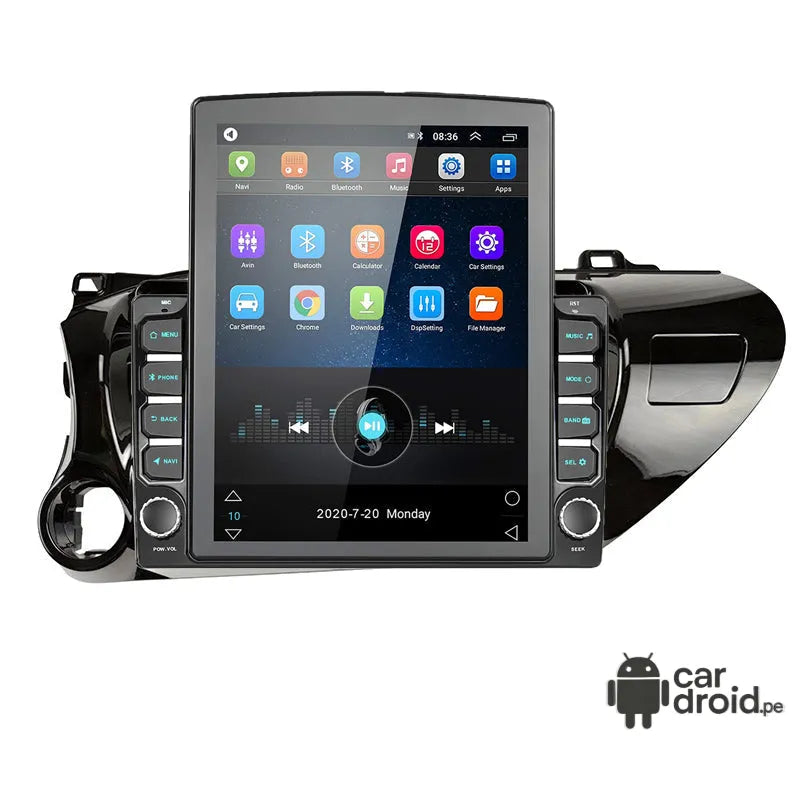 Radio Android Toyota Hilux 2017 - 2024 Radio Android Vertical Homologada, pantalla táctil, modelo original, instalada