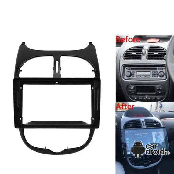 Radio Android Consola Peugeot 206 2002-2010 9" pulgadas, pantalla táctil, modelo original, instalada