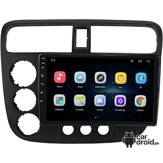 Radio Android Consola Honda Civic 9" pulgadas 2001 - 2005, pantalla táctil, modelo original, instalada