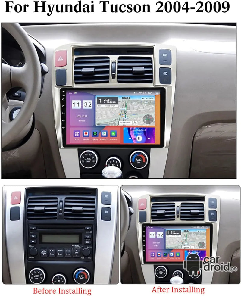 Radio Android Hyundai Tucson 2005 - 2010 Radio Android Homologada, pantalla táctil, modelo original, instalada