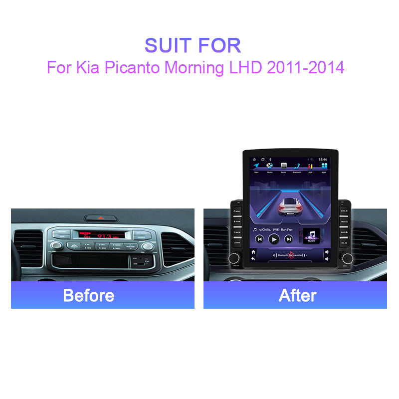 Kia Picanto 2012 - 2016 Radio Android Vertical homologada