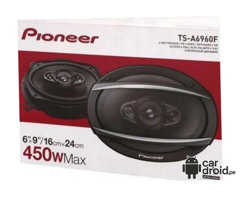 Radio Android Parlante Ovalado Pioneer 6x9" 4 Vias 450W - TS-A6967S, pantalla táctil, modelo original, instalada