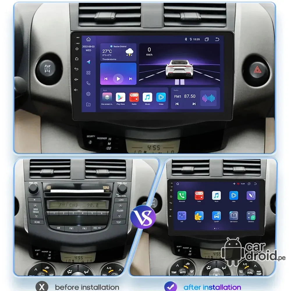 Radio Android Toyota Rav4 2008 - 2012 Radio Android Homologada, pantalla táctil, modelo original, instalada