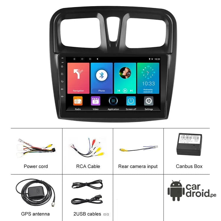 Radio Android Renault Logan 2016 - 2023 Radio Android Homologada, pantalla táctil, modelo original, instalada