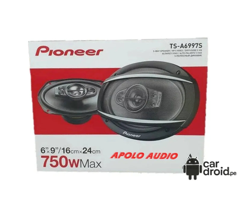 Radio Android Parlante Ovalado Pioneer 6x9" 750W Pentaxial Ts-A6997S, pantalla táctil, modelo original, instalada