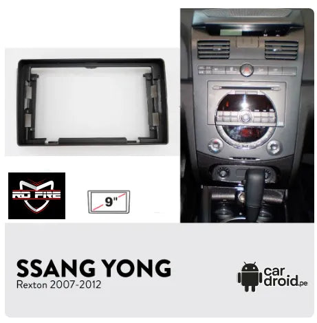 Radio Android Consola Ssang Rong Rexton  2007-2012  9" Pulgadas, pantalla táctil, modelo original, instalada