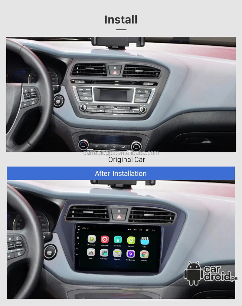 Radio Android Hyundai i20 2018 - 2022 Radio Android Homologada, pantalla táctil, modelo original, instalada