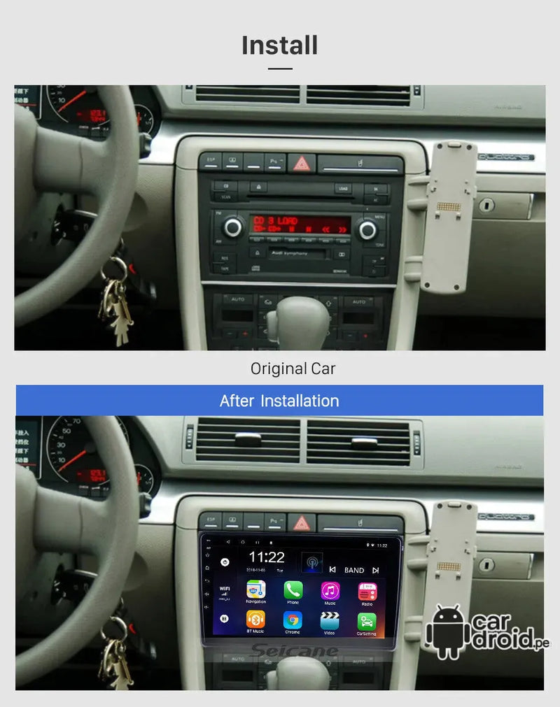 Radio Android Audi A4 2002 - 2008 Radio Android Homologada, pantalla táctil, modelo original, instalada