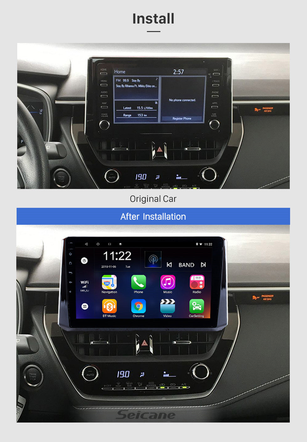 Toyota Corolla 2019-2023 Radio android Homologada