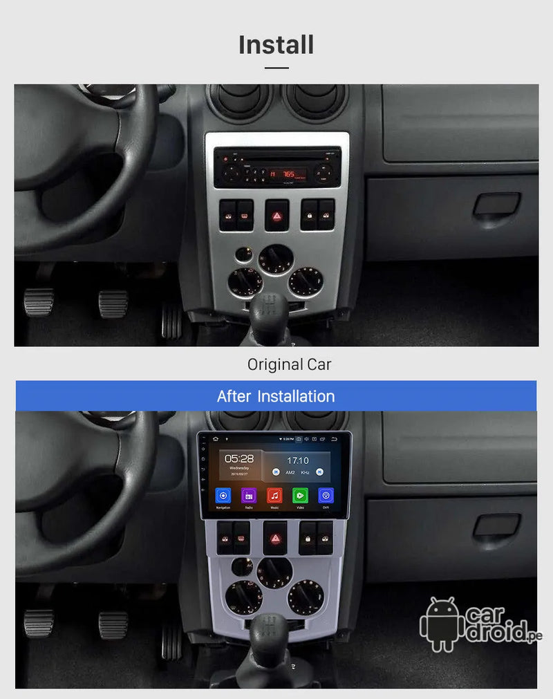 Radio Android Renault Logan 2004 - 2012 Radio Android Homologada, pantalla táctil, modelo original, instalada